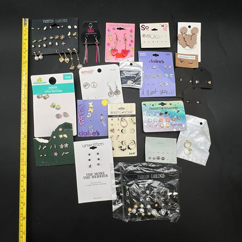 Mixed Fashion Earring Lot 75+ Pairs Claire's Paparazzi Sterling Silver