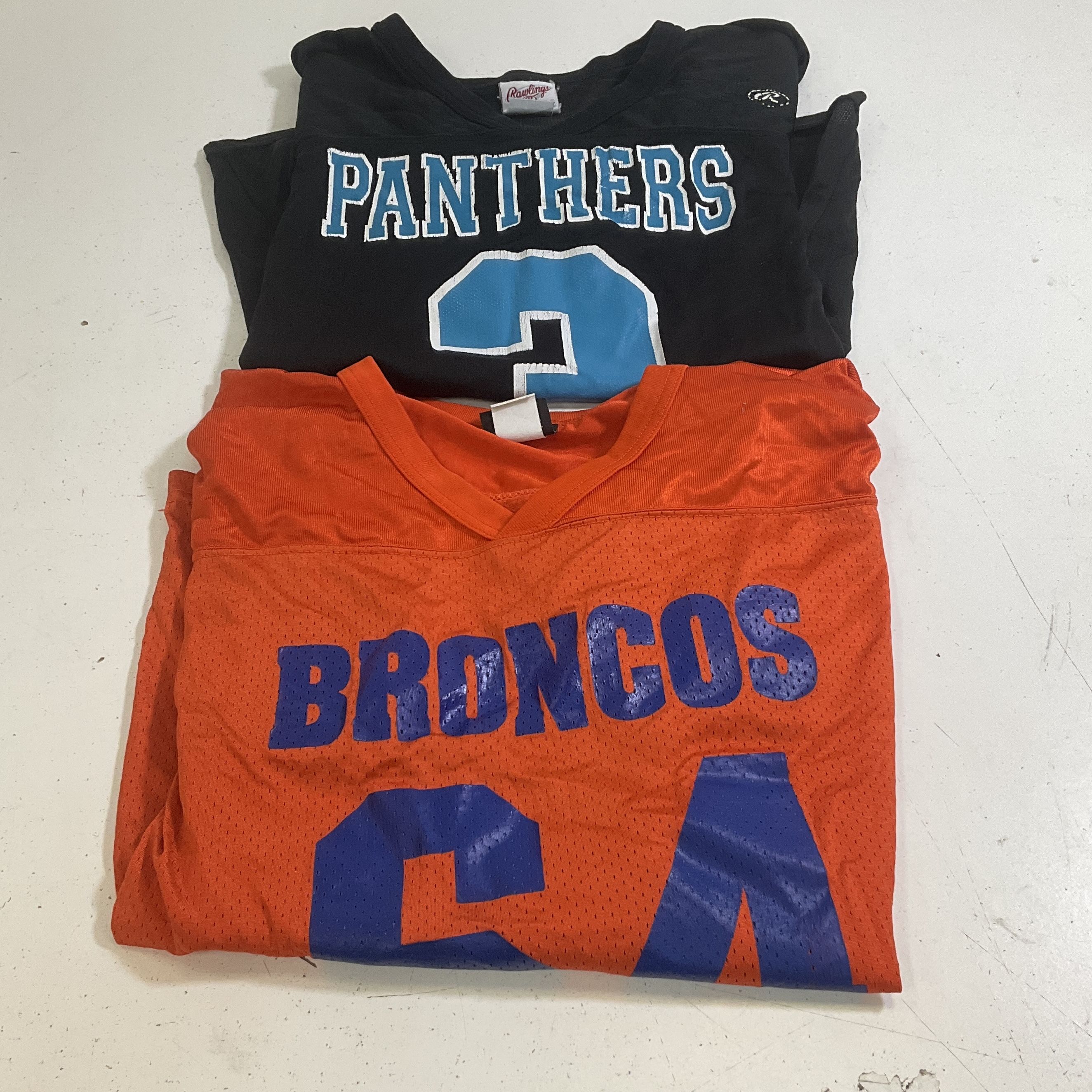 Vintage 90s NFL Football Jersey Lot 2 Panthers Broncos Rawlings Wilson