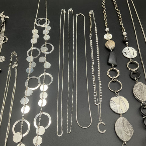Chico's Nine West TINT Silver Tone Beaded Geometric Necklace Jewelry Lot of 12