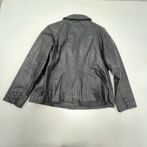 Vintage Y2K East 5th Women's Black Nappa Leather Blazer Jacket 2X NWT