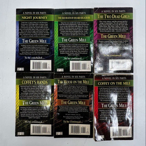 Stephen King The Green Mile Complete 6 Book Serial Set 1996 Paperback Lot