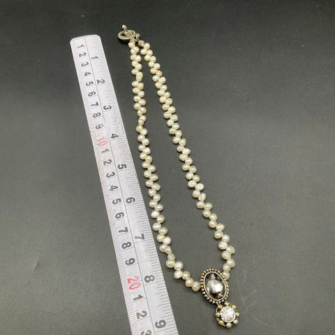 Freshwater & Faux Pearl Jewelry Lot 9 Pcs Necklaces Stretch Bracelets Earrings