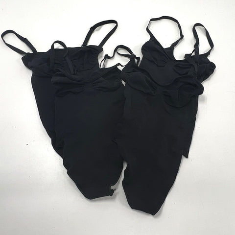 Skims Women's Black Sculpting Thong Bodysuit Lot of 3 Adjustable Straps Sz M