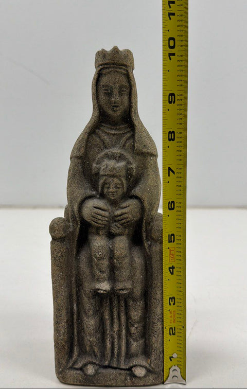 Madonna and Child Stone Figurine 10 Inch Religious Statue Virgin Mary Jesus