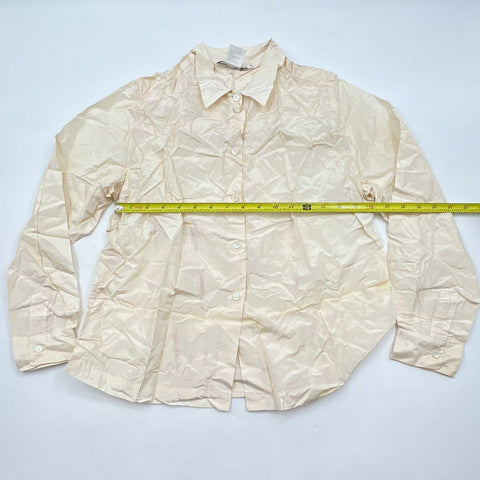 Vintage 90s Michael Kors Women's Silk Button Down Shirt Cream Italy Size 12