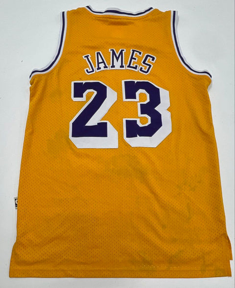 Adidas Los Angeles Lakers LeBron James #23 Hardwood Classics Jersey Gold Sz XS