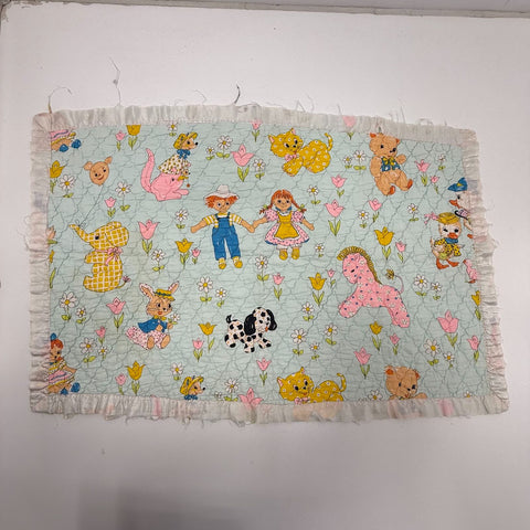 Vintage Childrens Quilted Blanket Lot Raggedy Ann Andy Puppy Applique Handmade