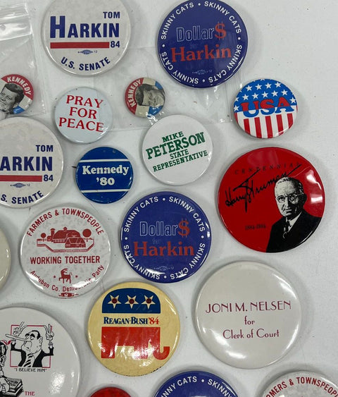 Vintage Political Pin Lot Reagan Bush Kennedy Nixon Dole 50+ Campaign Buttons