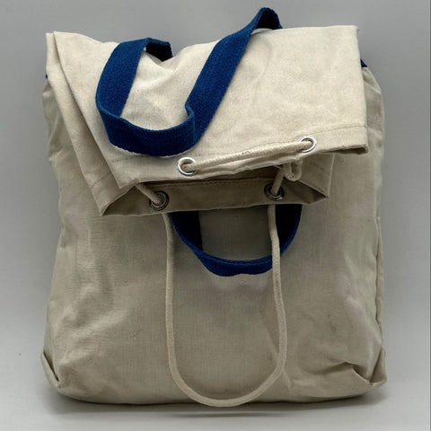 Disney 1984 Channel Mickey Minnie Donald Canvas Tote Bag Off-White