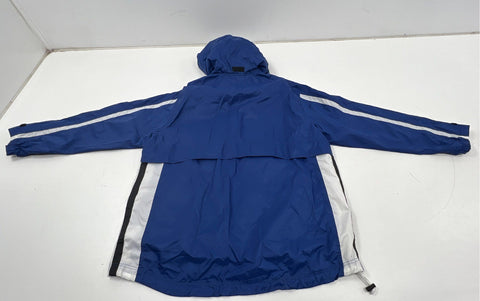 Vintage 90s Nike Hooded Anorak Windbreaker Blue White Half-Zip Jacket Sz XL