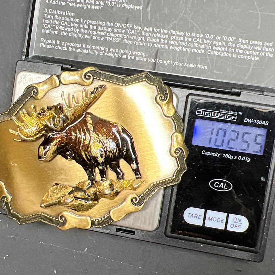 Vintage Raintree Enamel 3D MooseBelt Buckle