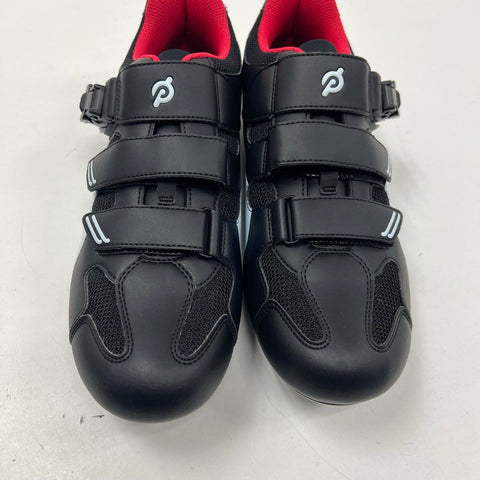 Peloton Cycling Shoes Black Red w/ Cleats OG All DS Size 45
