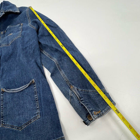 Carhartt Womens Blue Denim Chore Coat Jacket WC019 Workwear Size Medium