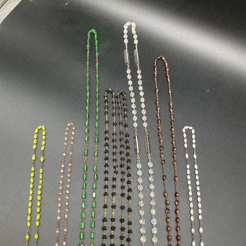 Vintage to Modern Religious Glass Bead Rosary Lot of 8 Catholic Prayer Beads