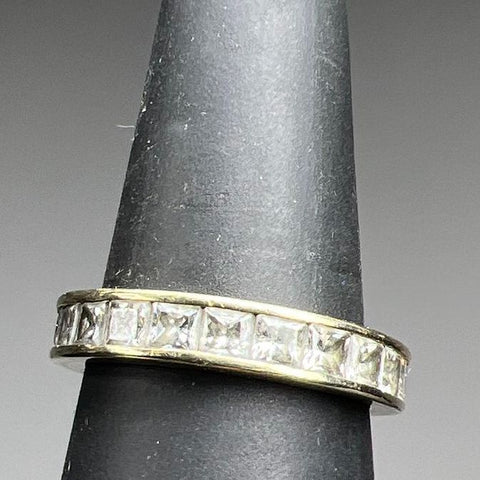 10K Yellow Gold Gemstone Band Ring Size 8 4.15g