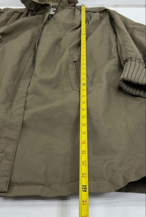 Vintage 80s Tiger Fox Men's Tan Plaid Lined Dolman Sleeve Car Coat Jacket XL