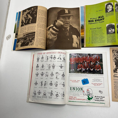 1974 Nebraska Program w/ Ticket + 5 Magazine Lot Huskers Football 1970s-80s
