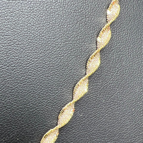 Sterling Silver Two tone Twist Chain Necklace 10.87g