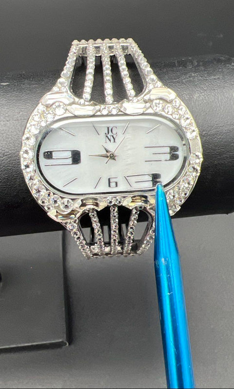 Jimmy Crystal NY Grand Glitz Jewelry Lot of 5 Watch Bracelet 3 Pairs Earrings