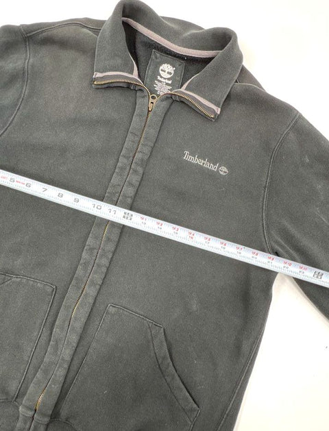 Timberland Men's Black Full Zip Fleece Lined Mock Neck Sweatshirt Jacket Sz L