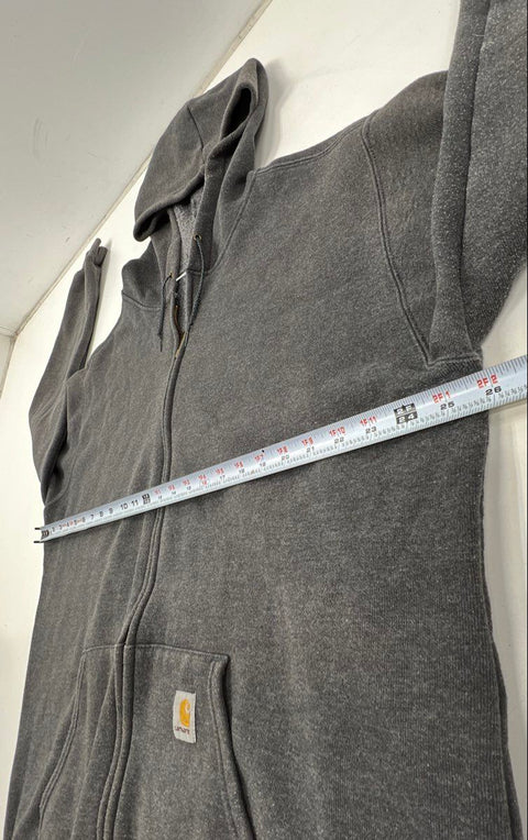 Lot of 2 Carhartt Hoodies Full Zip Pullover Grey Olive Workwear Sz XL