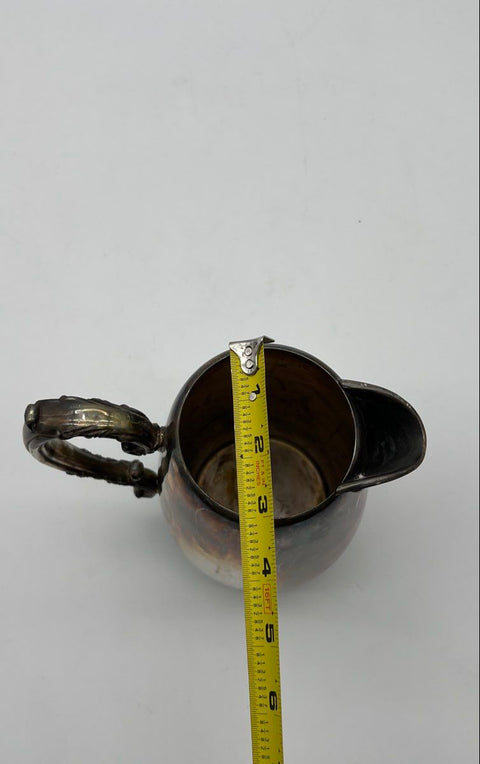 WM Rogers Silver Plate Water Pitcher Ornate Scroll Handle Victorian Vintage