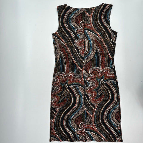 Eva Varro Women's Sleeveless Maze Print Dress D12706NB Multicolor NWT Sz S