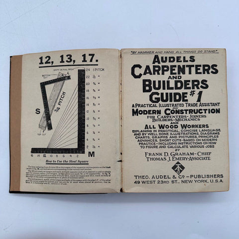 Audels 3 Piece Carpenters and Builders Guide Vol 1 3 4 Vintage Technical Books