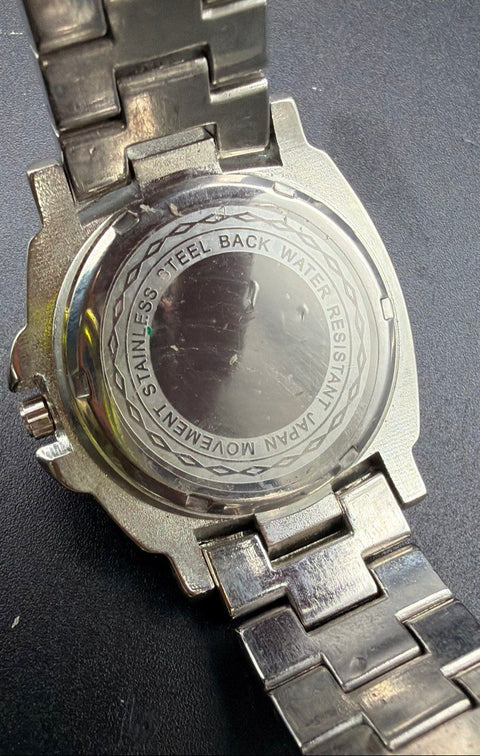 Paul Jardin Watches Lot of 2 Silver Tone Stainless Steel Back Untested As-Is