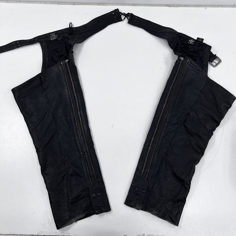 Harley-Davidson Deluxe Leather Biker Riding Chaps Side Zippers Sz 2XL