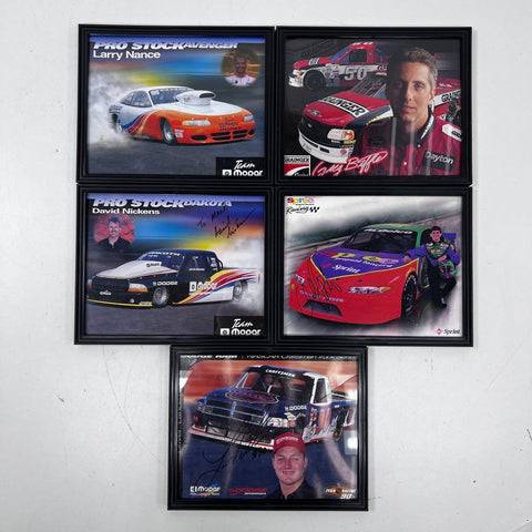 NASCAR Framed Print Lot 5 Signed Adam Petty David Nickens Lance Norick Mopar