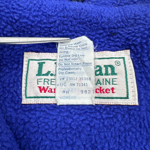 Vintage 90s L.L. Bean Warm-up Jacket Fleece Lined Teal Made USA Kids Sz 14