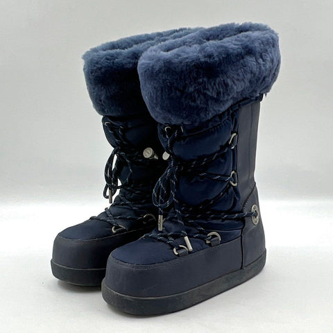 UGG Navy Blue Tall Snow Boots Shearling Women's Size 7
