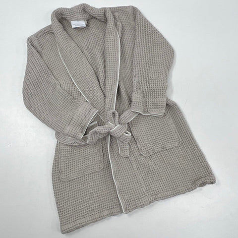 Boll & Branch Unisex Gray Waffle Weave 100% Organic Cotton Belted Robe Sz XL