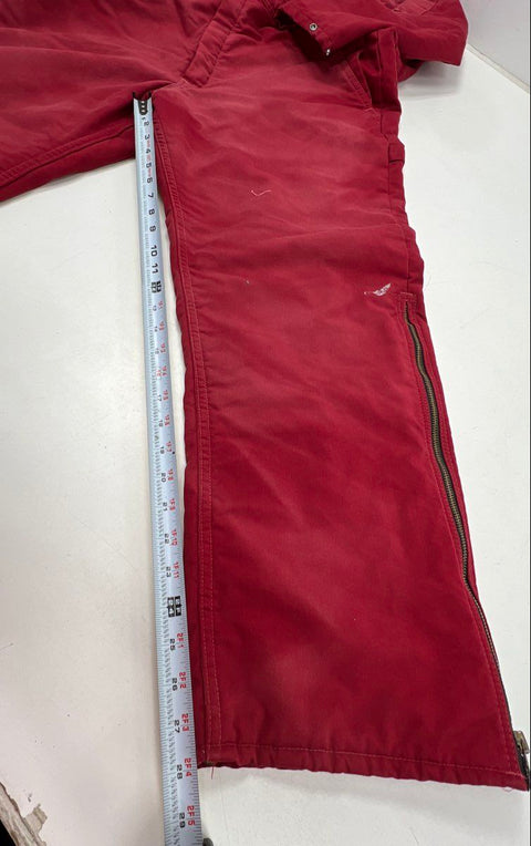 Vintage 80s Berco Quilt Lined Insulated Work Coveralls Red Sz L Regular