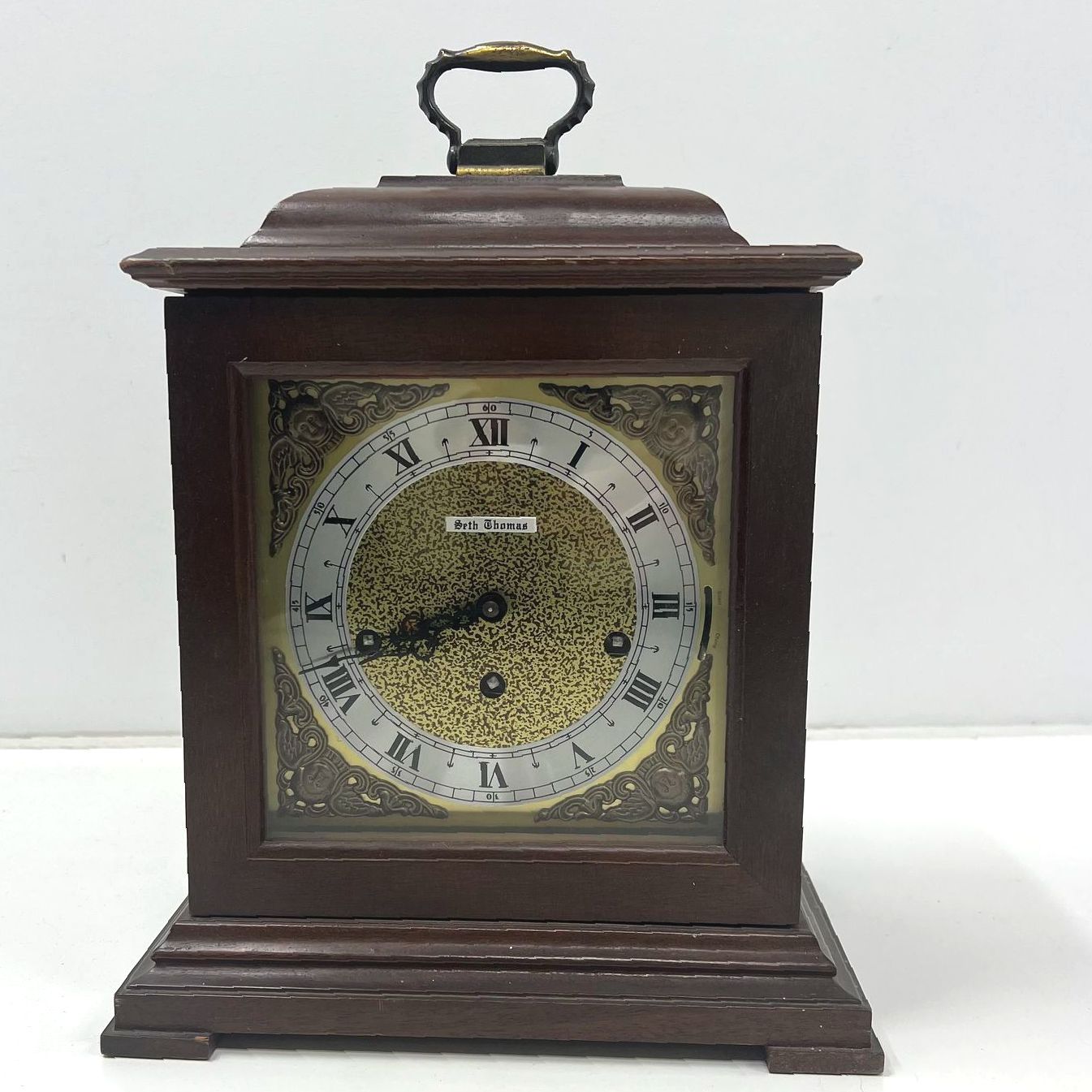 Seth Thomas Legacy 3W Mantle Clock Brown Westminster Chime Model 1314-000