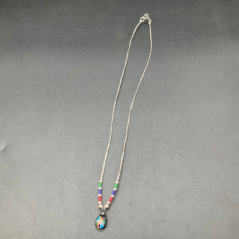 Dorothy Brave Eagle Oglala Lakota Turtle Fetish Inlay Necklace Native American