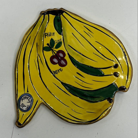 Vintage Banana Cabana Monkey Ceramic Tea Light Holder Tropical Tiki Bar Decor