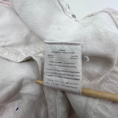 Dickies White Paint Splatter Distressed Bib Overalls Workwear Men's 34x28