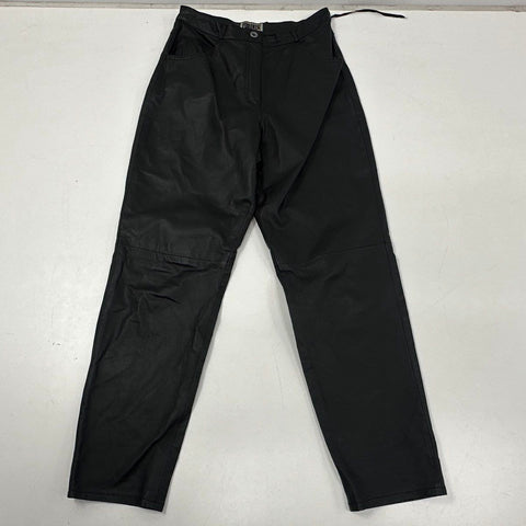 Vintage 90s Forenza Women's Black High Rise Tapered Leather Pants Sz 12