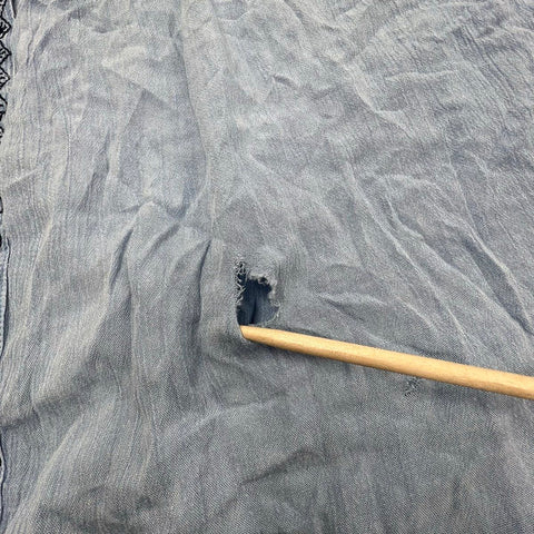 NWT Muche et Muchette Embroidered Trim Boho Crinkle Tunic Dress Blue Sz O/S