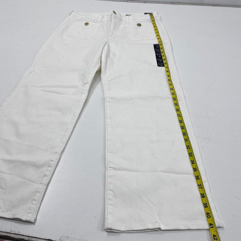 J.Crew Women's White Full Length Slim Wide-Leg Pants Size 32 NWT