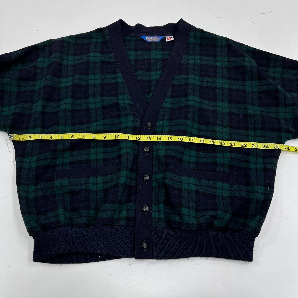 50s〜 VINTAGE PENDLETON モヘアカーディガン モスグリーン Vintage Pendleton Men's Green Black Watch Plaid Virgin Wool