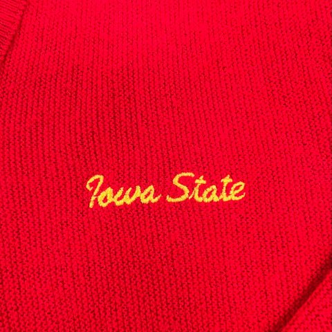 Vintage 80s Iowa State Cyclones V-Neck Sweaters Lot of 2 Made in USA Sz L