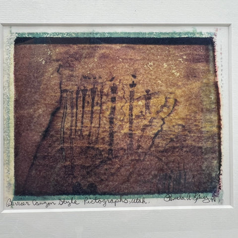 Pamela U. King Signed 1998 Photo Barrier Canyon Style Pictographs Utah Art