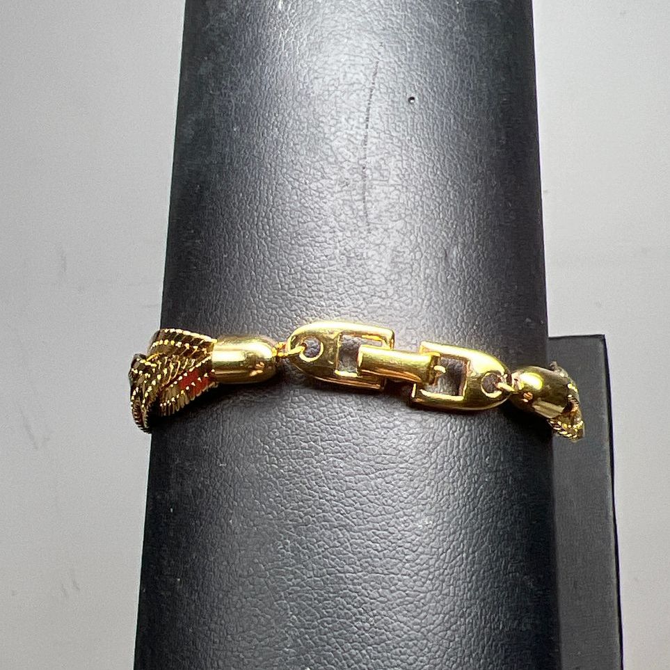 Napier Gold Tone Braided Flat Chain Bracelet