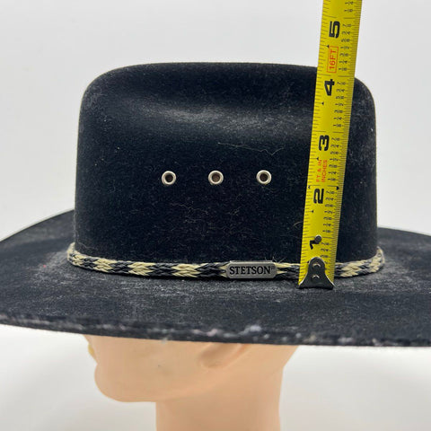 Stetson Stallion XX Men's Cowboy Hat Black Wool Felt USA Western Size 6 7/8 55