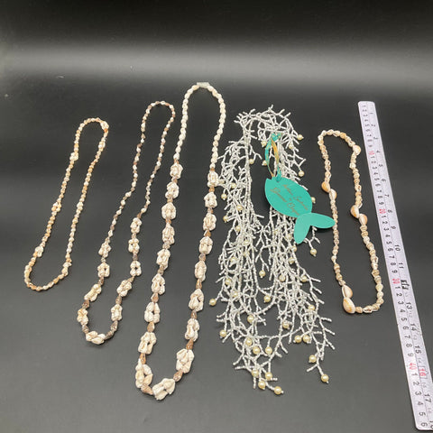 Antica Sartoria Giacomo Cinque Shell & Beaded Coastal Necklace Jewelry Lot of 5