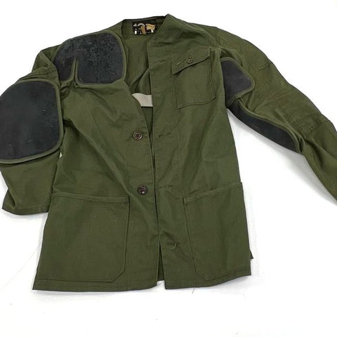Vintage 10X Green Canvas Padded Shooting Hunting Field Coat Men's
