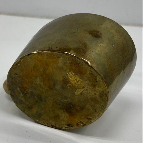 Antique Brass Tea Kettle Gooseneck Spout Oval Body Rustic Decorative 9.5"